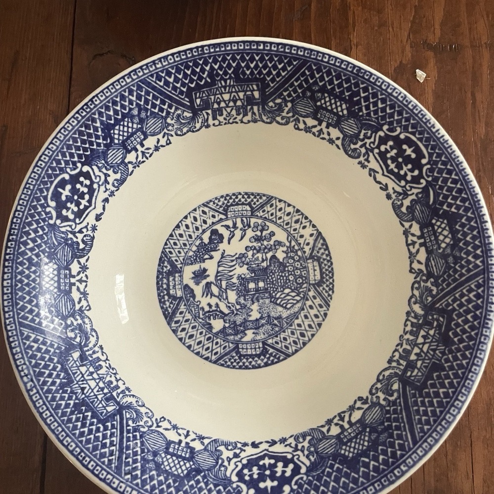 Vintage Unmarked Blue Willow Cereal Bowls by Royal China Set of 4 6.75" EUC - Picture 5 of 7